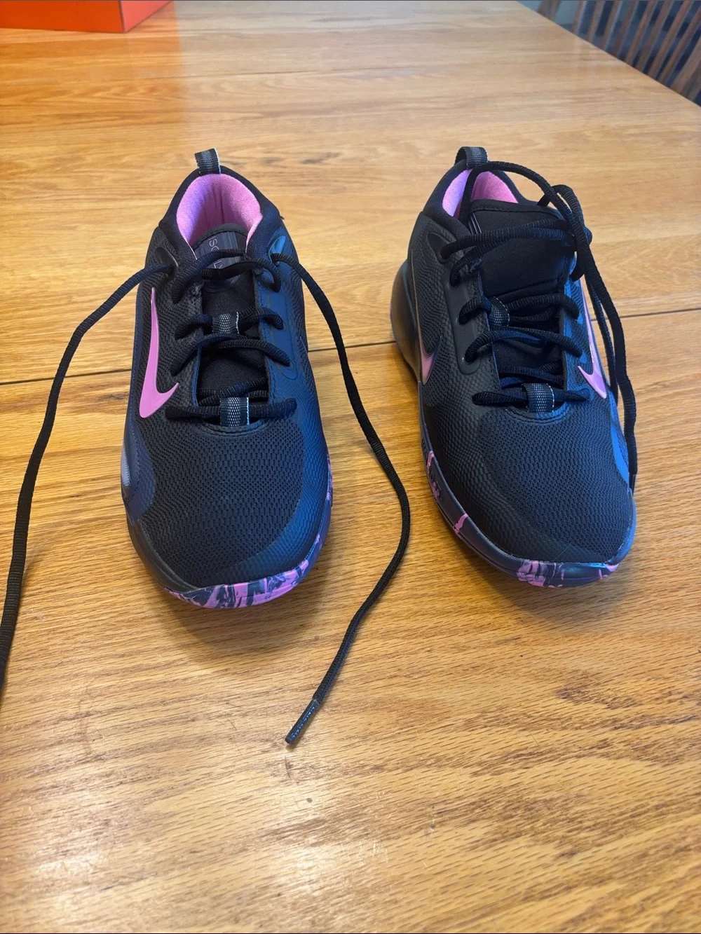Nike Youth Isofly Black Sneakers with Pink Accents